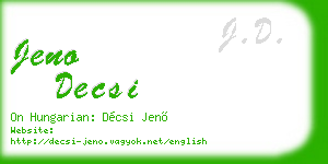 jeno decsi business card