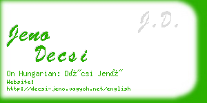 jeno decsi business card